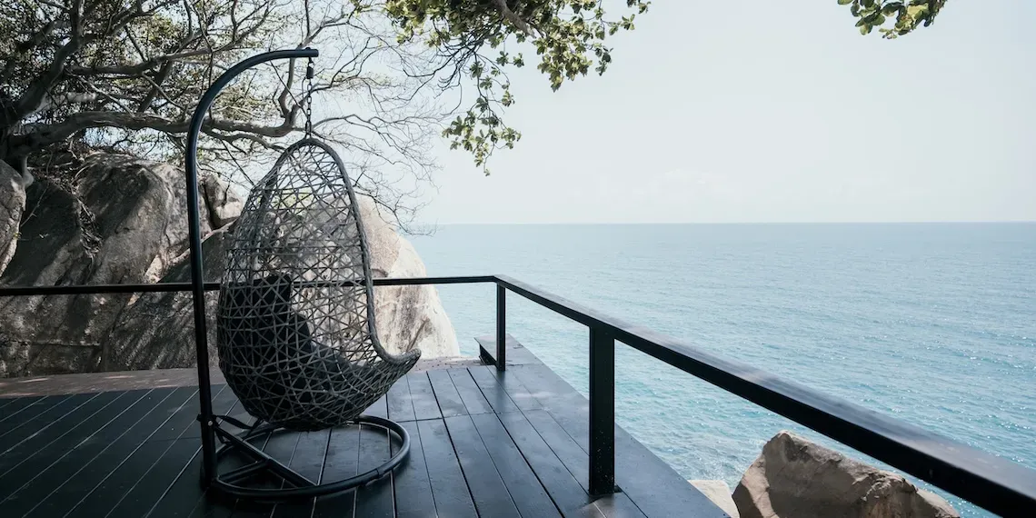 lounge chair with sea view