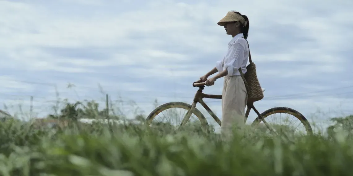 woman with bike