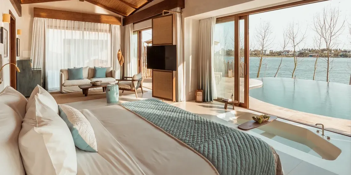 hotel room with pool