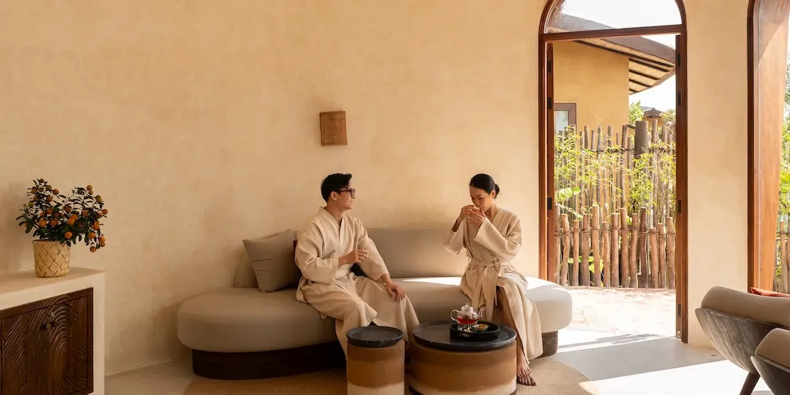 two people in the spa