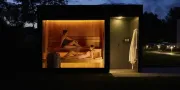 two people in a sauna