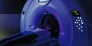 woman in MRI machine getting health check up