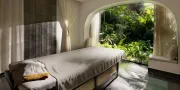 treatment room with view of tropical garden