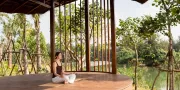 woman doing yoga