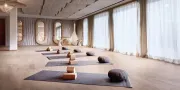 yoga room with yoga mats and blocks