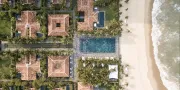 top view of pool beach and rooms